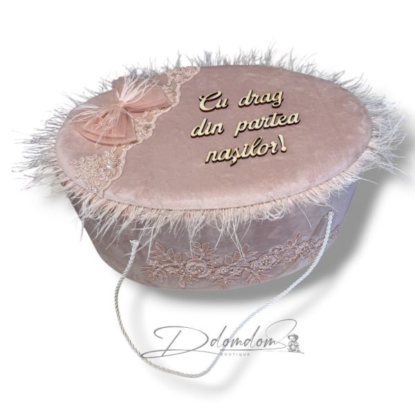 Trusou Buretat cu Broderie Roz Praf
