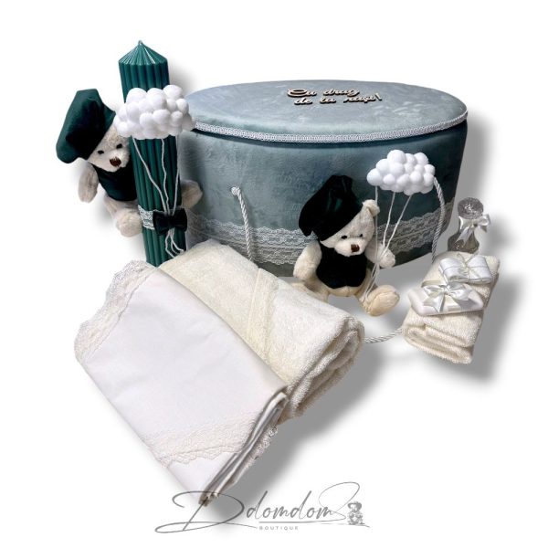 Pachet| Trusou Buretat Verde mentă | Lumânare Canelată