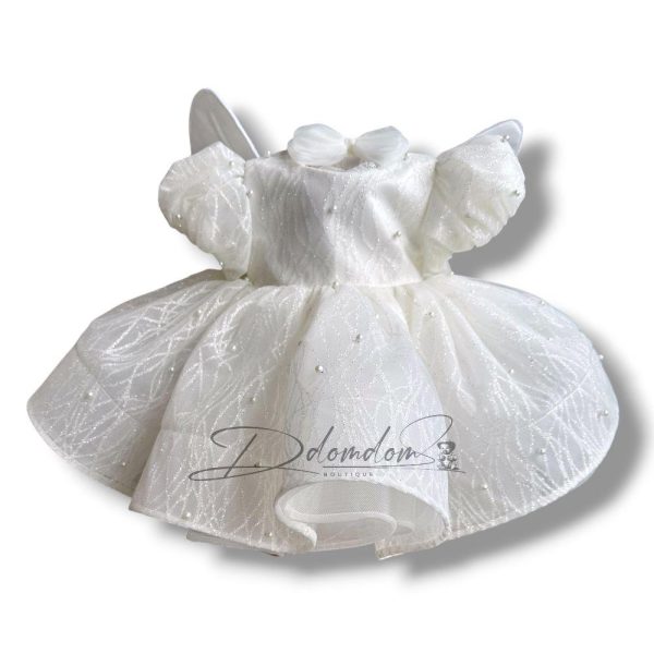 Rochița Raisa Sclipici Manecă Scurtă Bufantă Cu Fluture