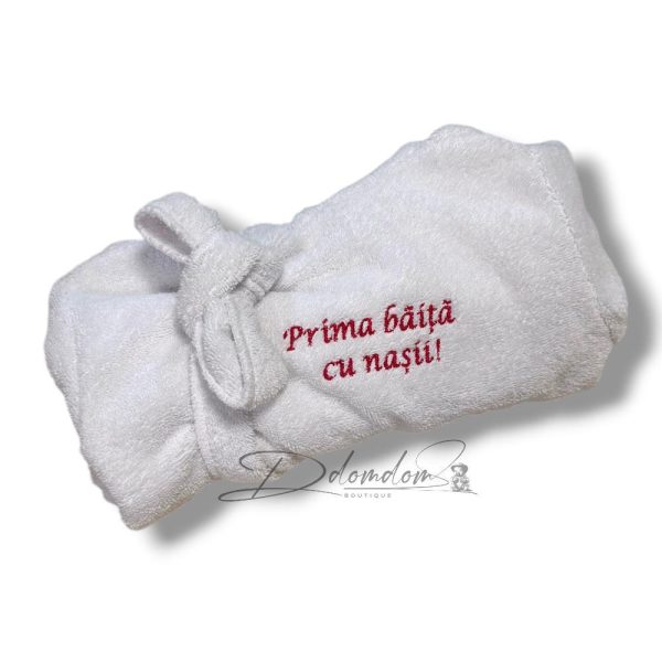 Halat De Baie Personalizat ''Prima Băiță Cu Nașii! ''